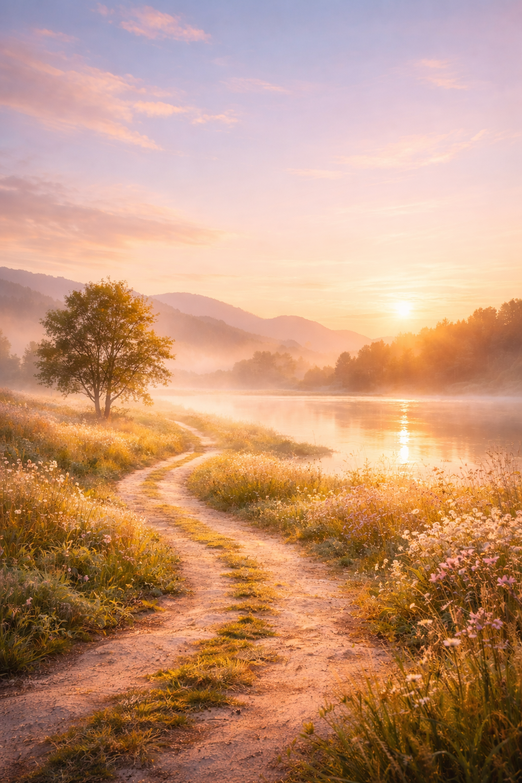 Sanfter Weg in warmem Licht